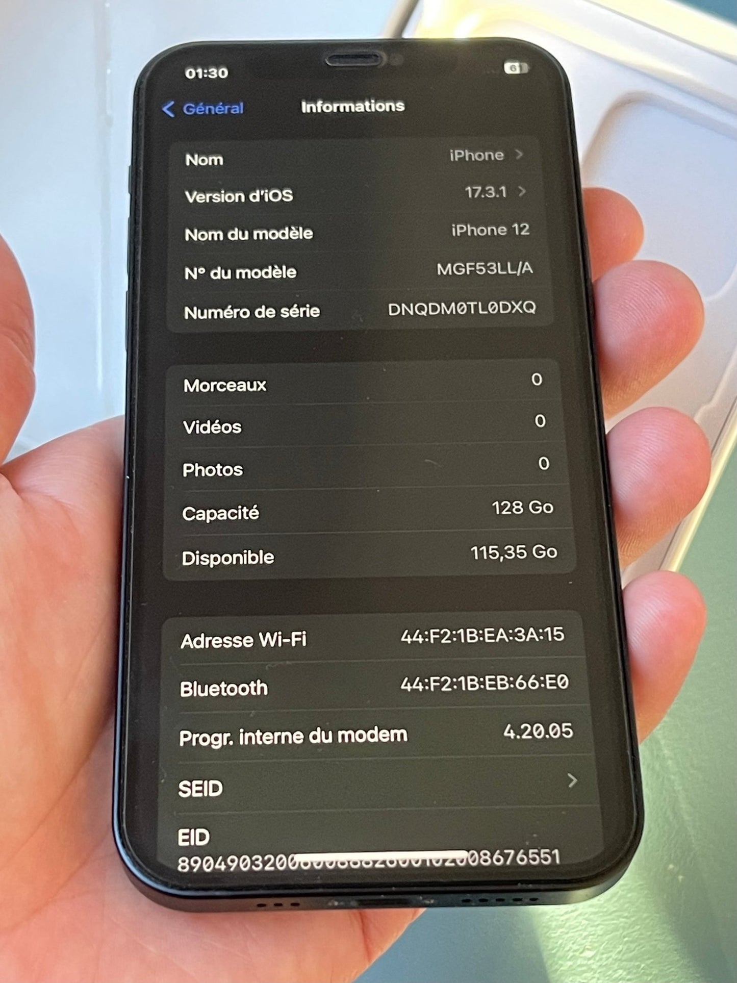 iPhone 12 noir 128G - Error404